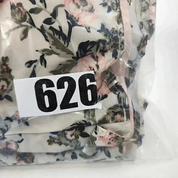 Lucylove High Neck Strappy Neckline Floral Mini Chiffon Dress  M - Picture 8 of 8